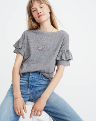 madewell ruffle sleeve top