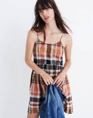 plaid babydoll dress