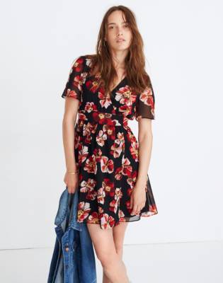 madewell red floral dress