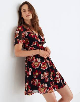 madewell red floral dress