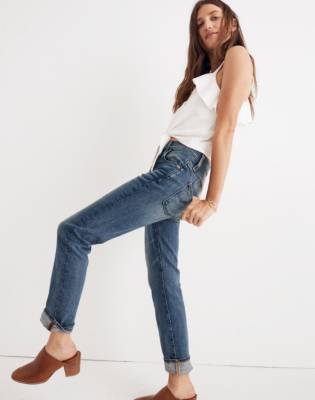 madewell high waist slim straight jeans