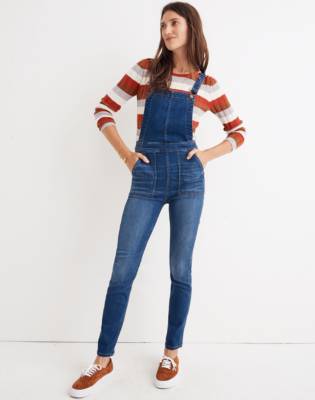 womens skinny denim overalls