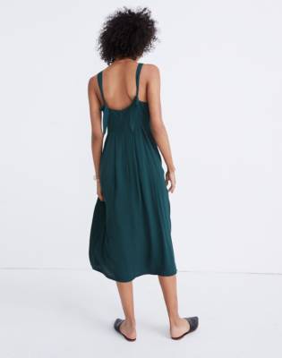 madewell tie strap midi dress