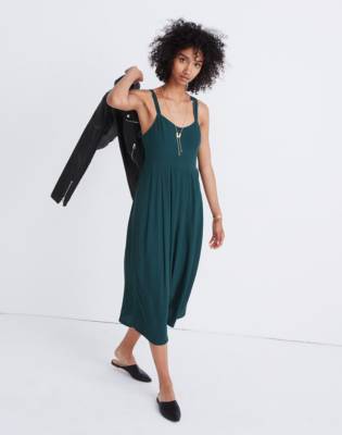 madewell tie strap midi dress