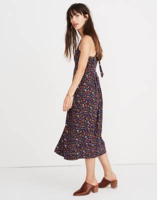 madewell tie strap midi dress