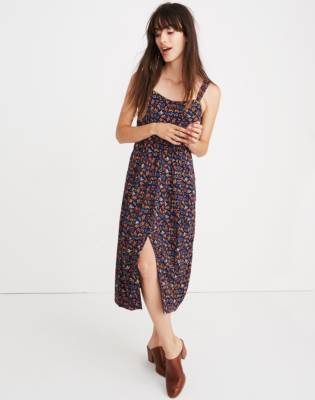 madewell tie strap midi dress