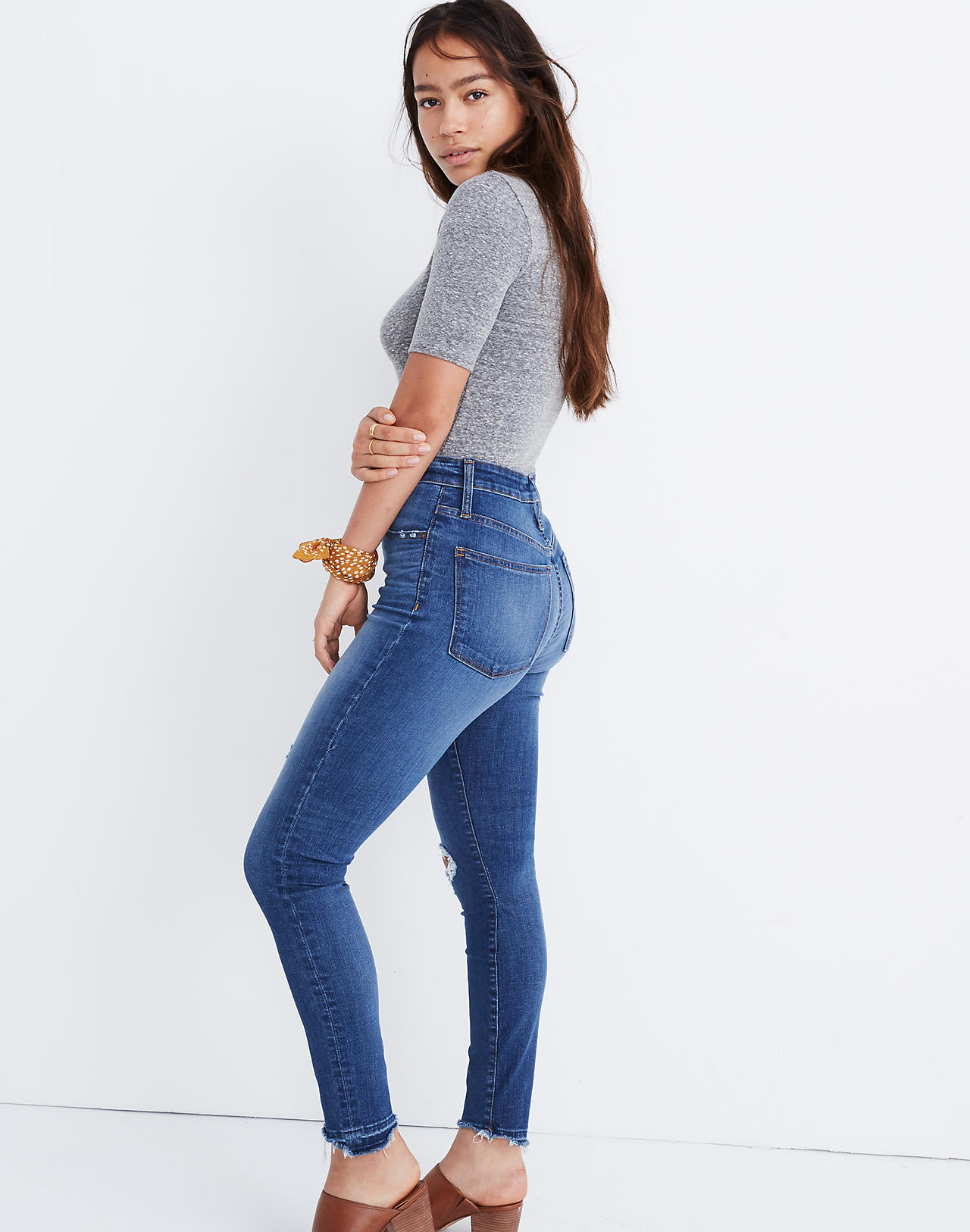 Taller Curvy High-Rise Skinny Jeans: Drop Step-Hem Edition