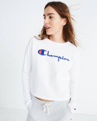 champion crop top long sleeve