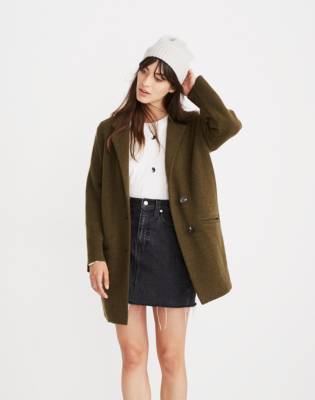 olive drab trench coat