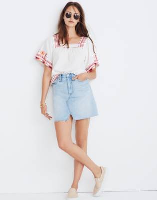 jean skirt madewell