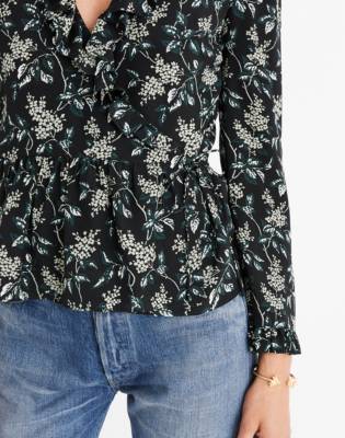 madewell ruffle hem wrap top