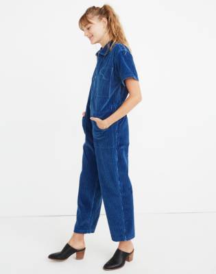 blue corduroy jumpsuit