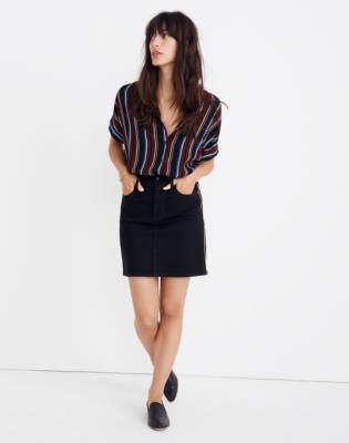 madewell stretch denim straight mini skirt