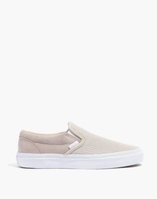 vans slip on beige suede