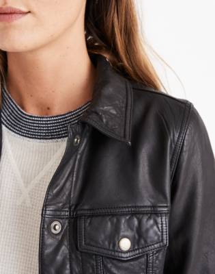 leather trucker jacket womens