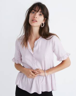 madewell ruffle hem top