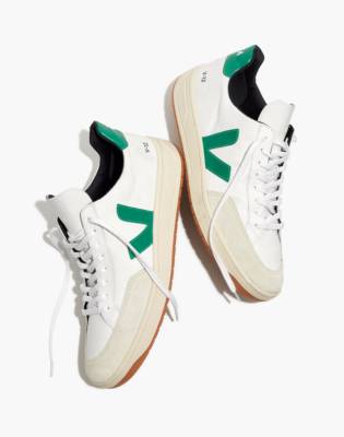 green and white sneakers