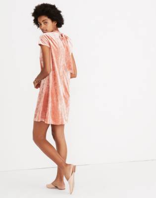 madewell crushed velvet mockneck dress