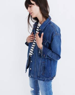 fuzzy jean jacket oversized