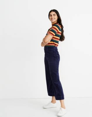 corduroy cropped wide leg trousers