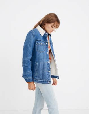 womens jean jacket with sherpa collar