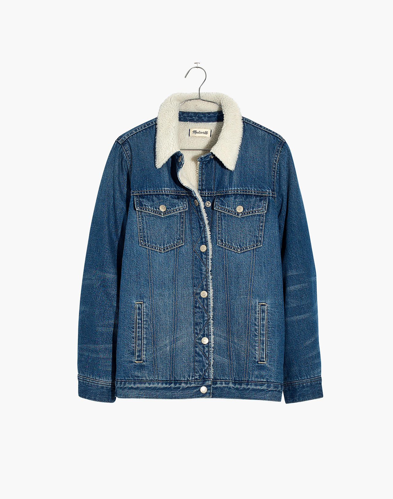 The Oversized Jean Jacket in Pinehill Wash: Sherpa Edition