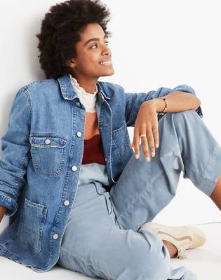 madewell denim patch pocket chore coat