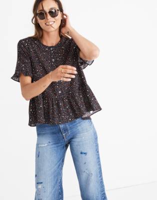 madewell ruffle hem top