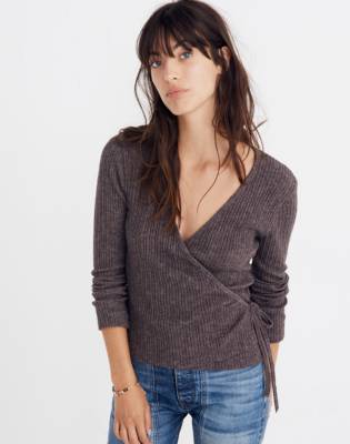 grey ballet wrap cardigan