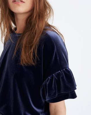 velvet ruffle top