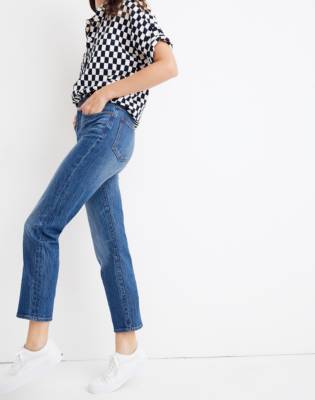 madewell classic straight jeans in fawn wash