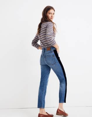 jeans with velvet stripe