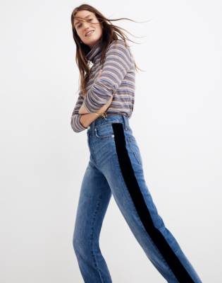 jeans with velvet stripe