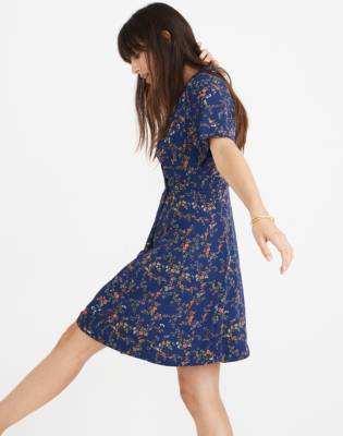 madewell navy floral dress