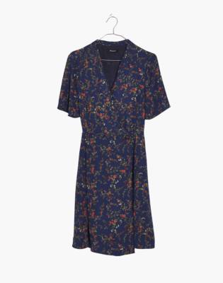 amaranth wrap dress in moonless floral