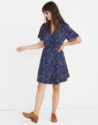 amaranth wrap dress in moonless floral