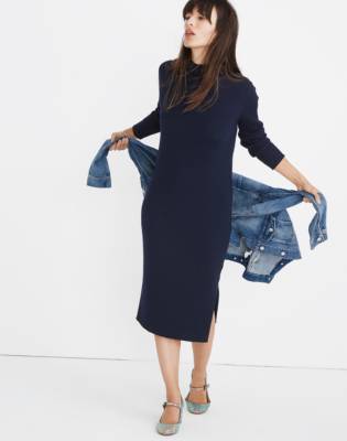 madewell mockneck sweater dress