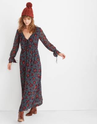 madewell tulip sleeve maxi dress