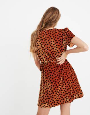 madewell velvet wrap dress