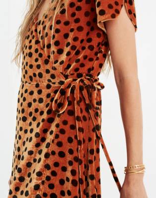 madewell velvet wrap dress