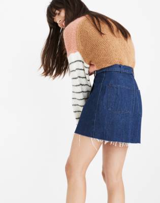 madewell denim wrap skirt