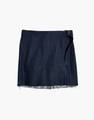 madewell denim wrap skirt