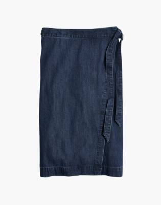 madewell denim wrap skirt