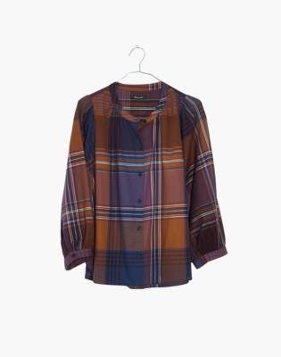 madewell plaid peasant top