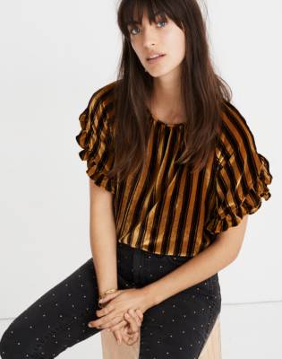 madewell memento ruffle sleeve top