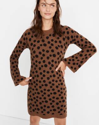 Leopard Dot Sweater-Dress