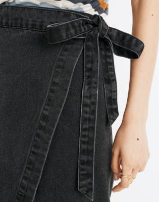 madewell denim wrap skirt