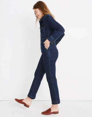 denim coverall romper