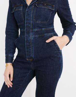 denim coverall romper