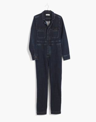 madewell denim slim coverall jumpsuit